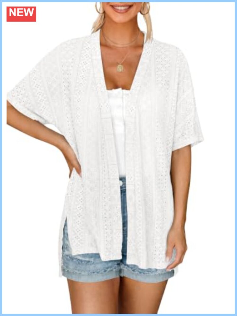 Kinnette Women's Lightweight Short Sleeve Open Front Cardigan S-3XL